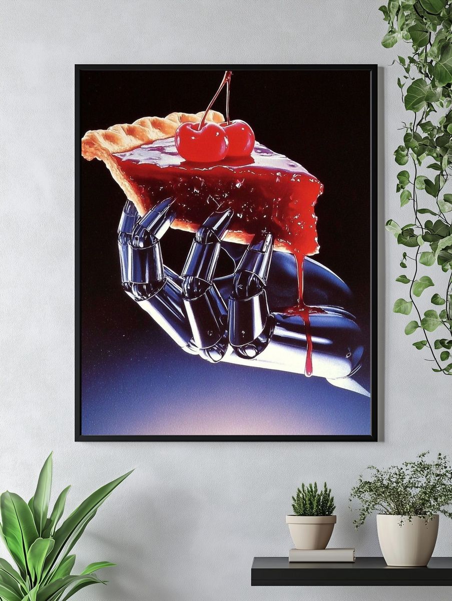 Surreal Cherry Pie Hand Poster. — room view 4