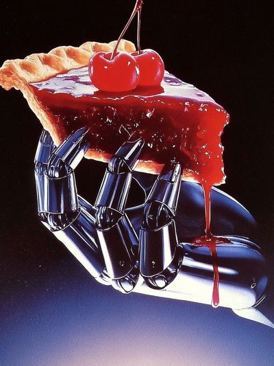 Surreal Cherry Pie Hand Poster. poster print