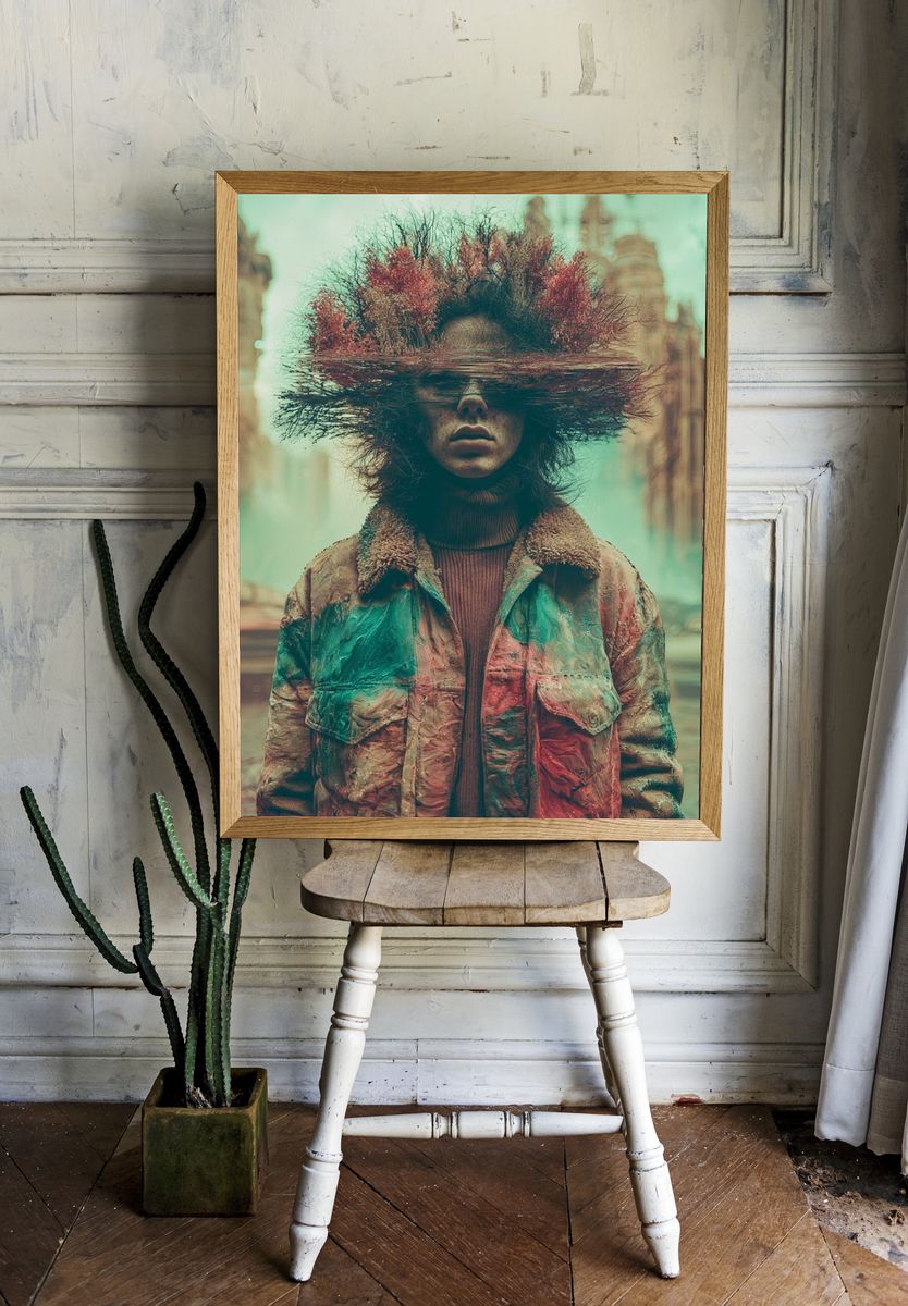 Surreal Urban Portrait Poster. — room view 1