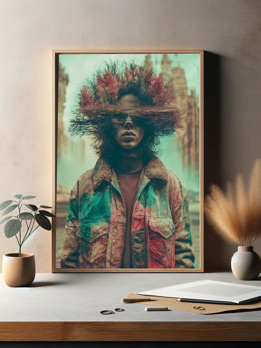 Surreal Urban Portrait Poster. — room view 2