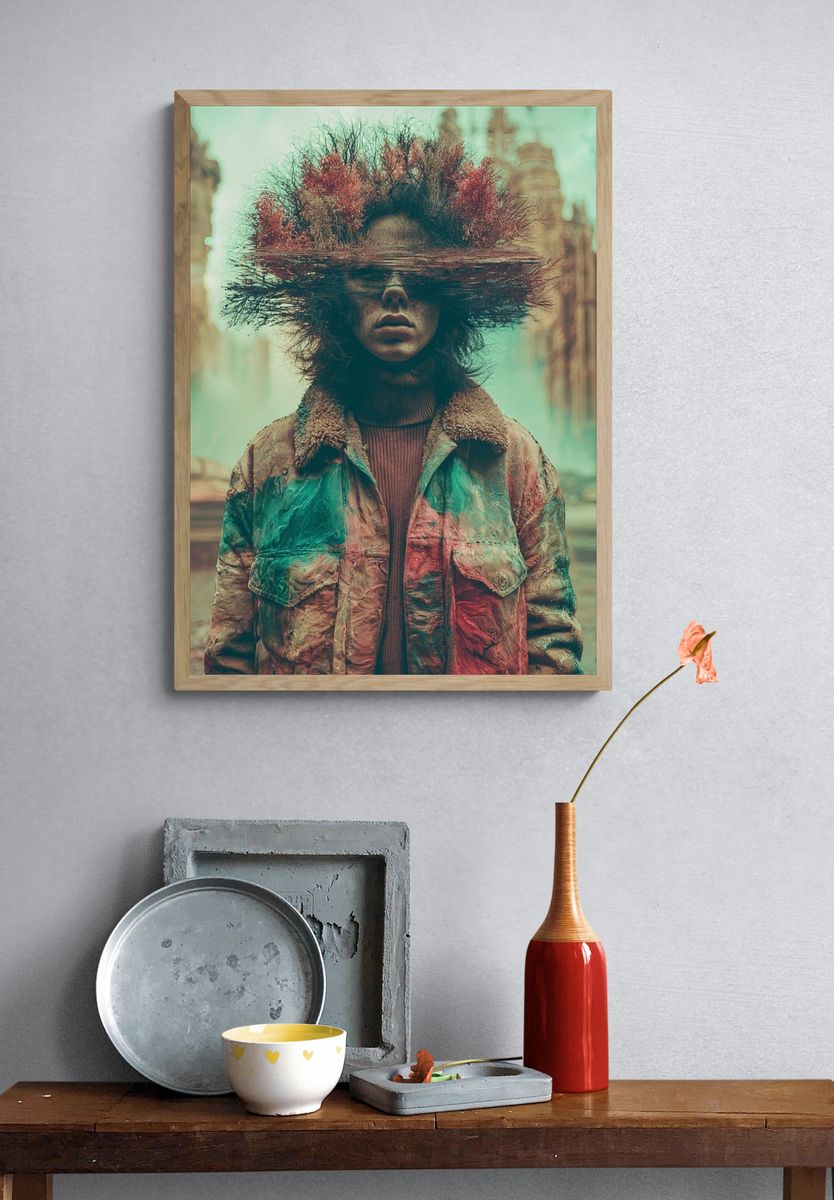 Surreal Urban Portrait Poster. — room view 3