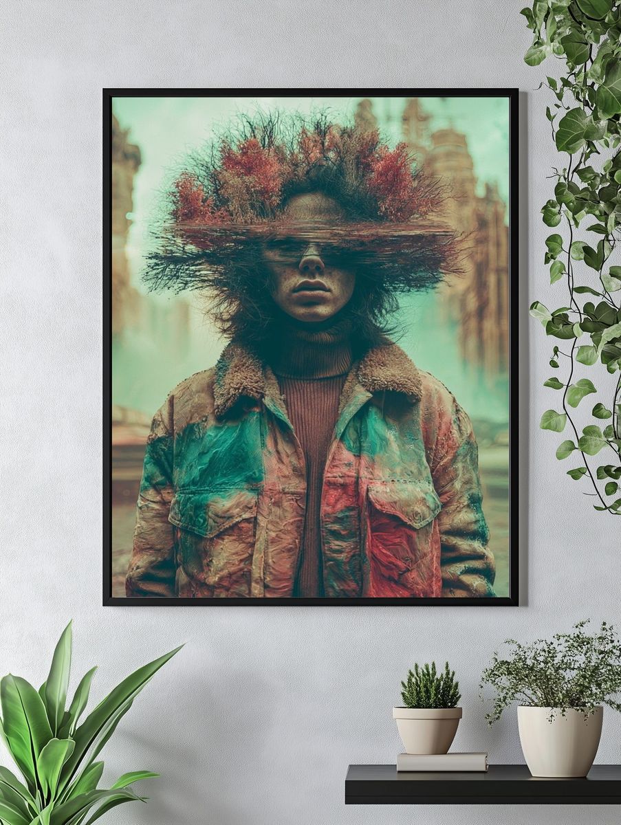 Surreal Urban Portrait Poster. — room view 4