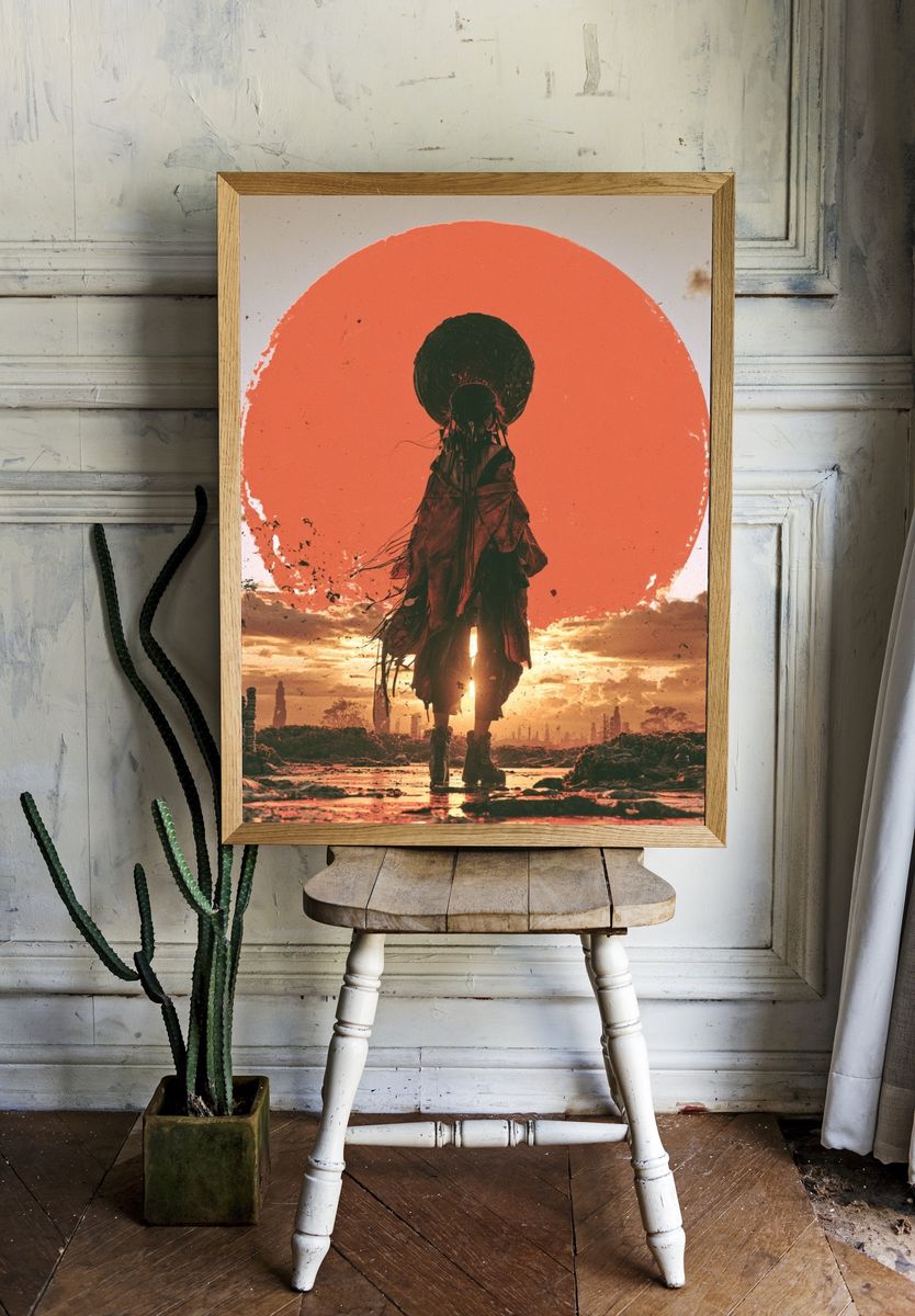 Surreal Sunset Figure Poster. room preview