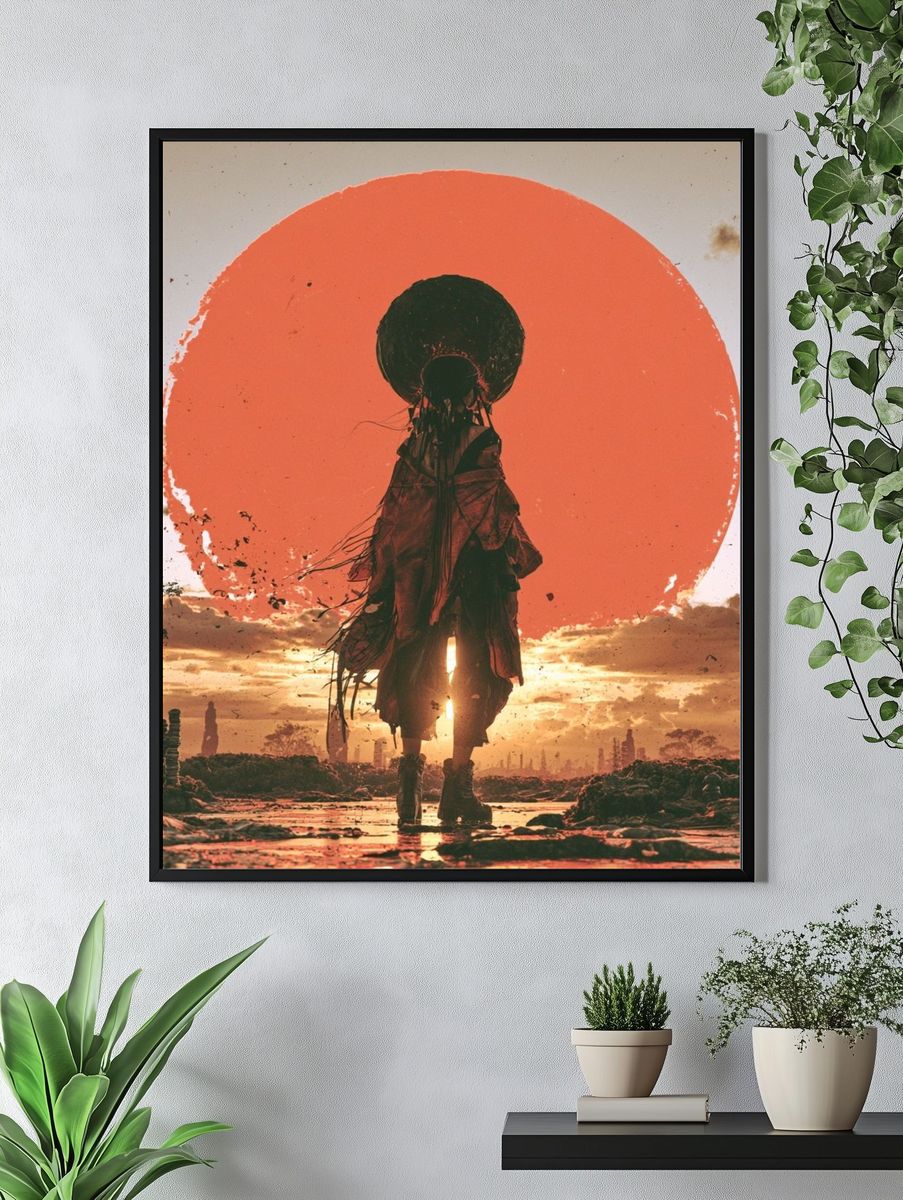 Surreal Sunset Figure Poster. — room view 4