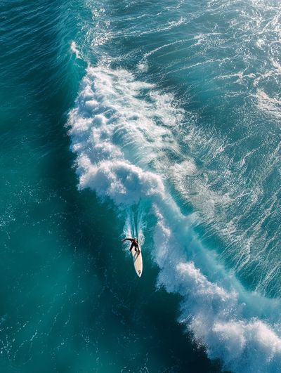 Surfer on Turquoise Wave Photography Poster.