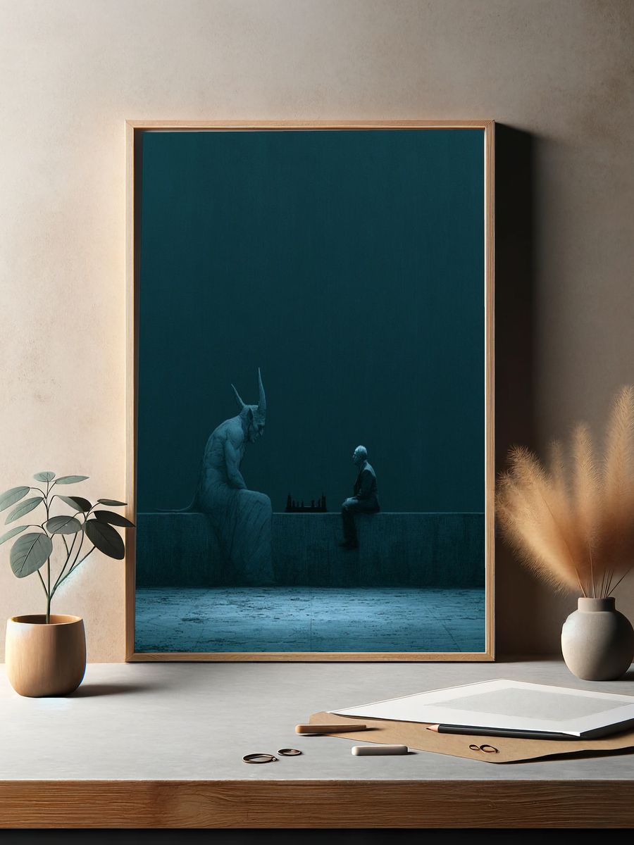 Surreal Chess Encounter Print. — room view 2