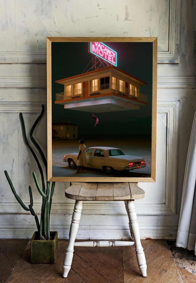 Vacancy Motel Surrealism Print. room preview