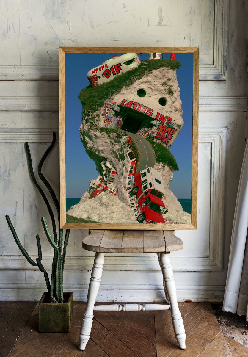 Surreal Cliff Road Photography Print. room preview