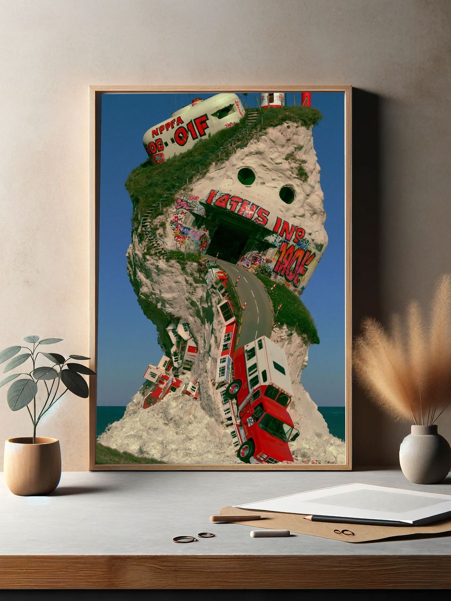Surreal Cliff Road Photography Print. — room view 2