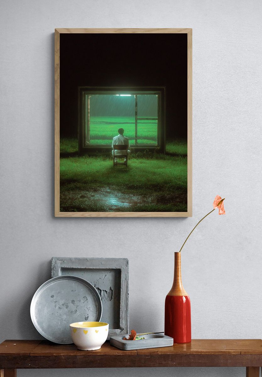 Rainy Window Dreamscape Print. — room view 3