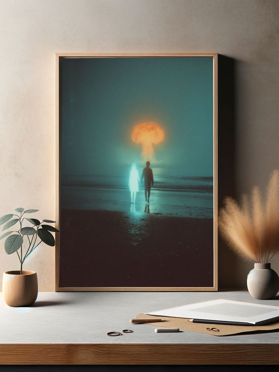 Couple by the Ocean — Surreal Art Print. — room view 2