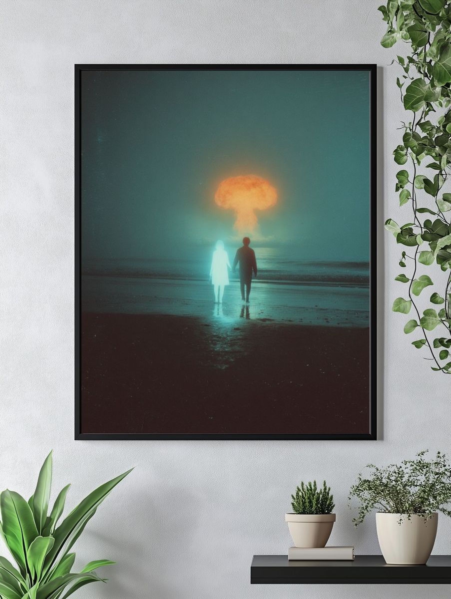 Couple by the Ocean — Surreal Art Print. — room view 4