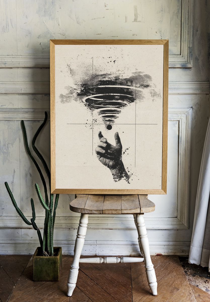 Surreal Hand Tornado Print. — room view 1