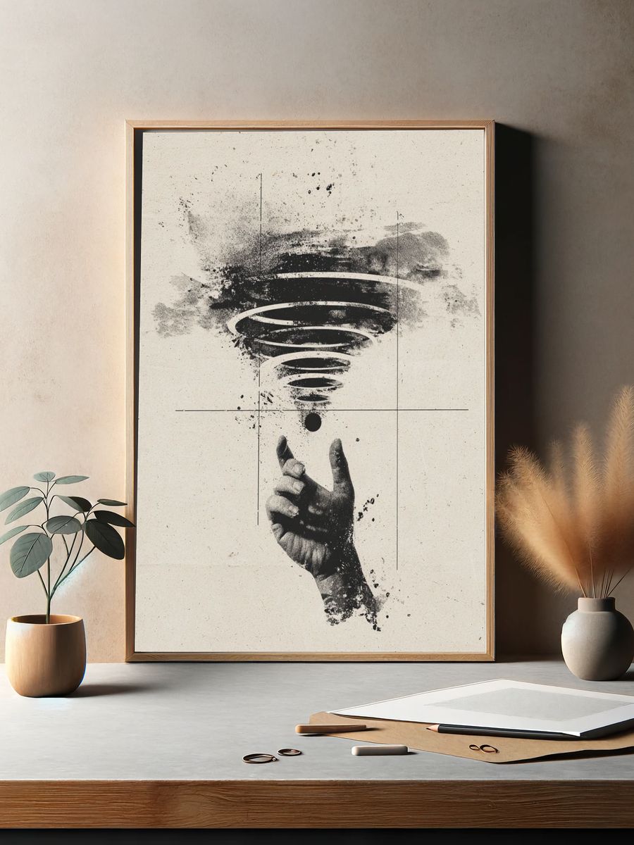 Surreal Hand Tornado Print. — room view 2