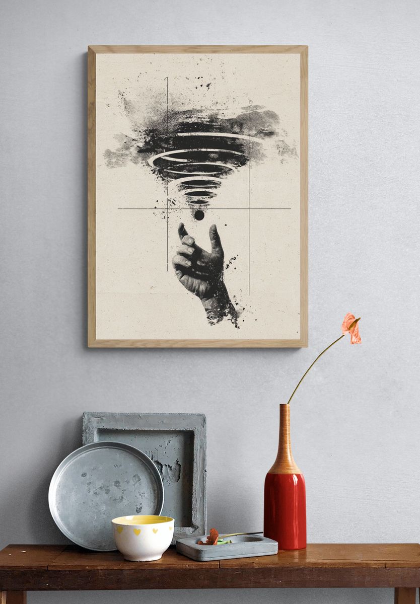 Surreal Hand Tornado Print. — room view 3