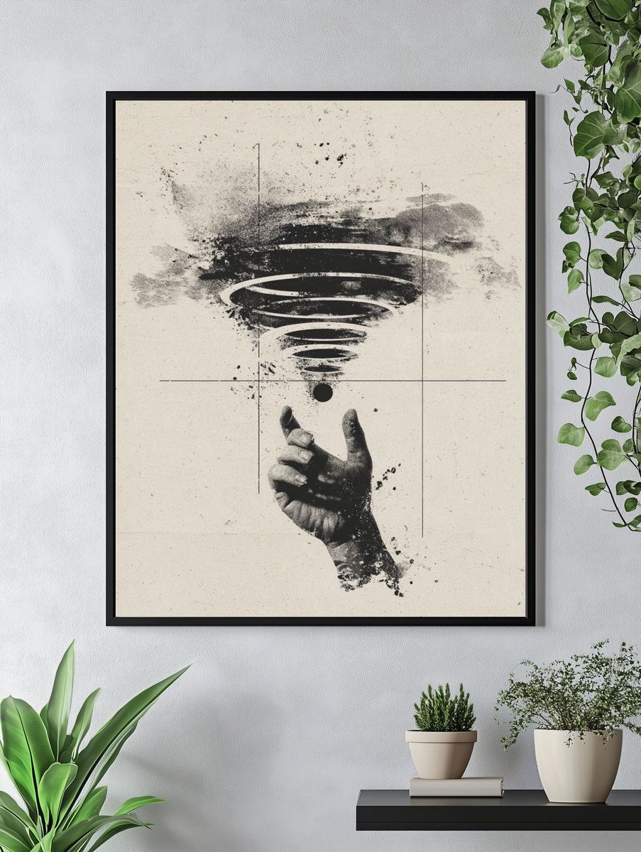 Surreal Hand Tornado Print. — room view 4