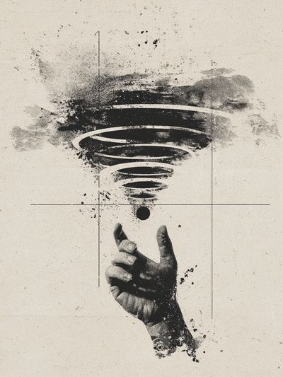 Surreal Hand Tornado Print. poster print