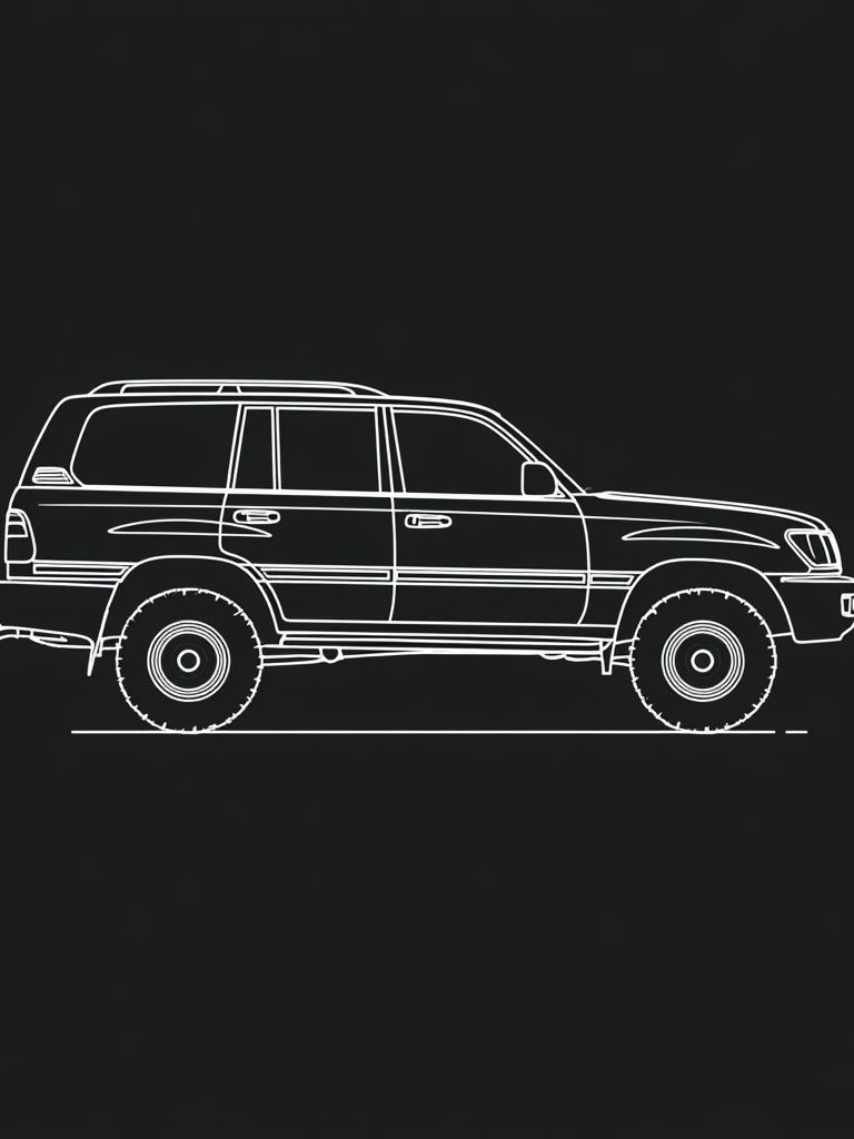 Off-Road SUV Line Art Poster. poster — illustration art