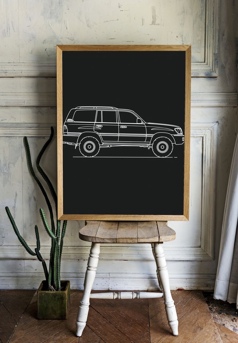 Off-Road SUV Line Art Poster. room preview