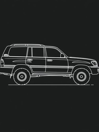 Off-Road SUV Line Art Poster.