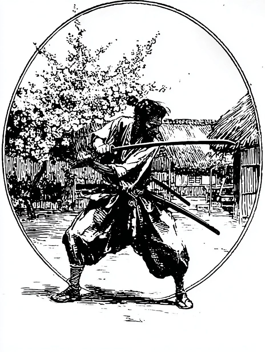 Samurai Warrior — Vintage Print. poster detail