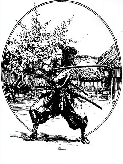 Samurai Warrior — Vintage Print. poster