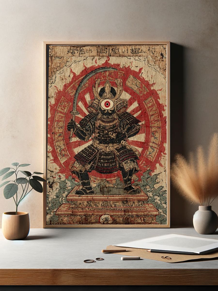 Samurai Warrior — Vintage Print. — room view 2