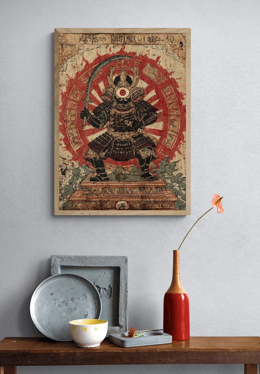 Samurai Warrior — Vintage Print. — room view 3