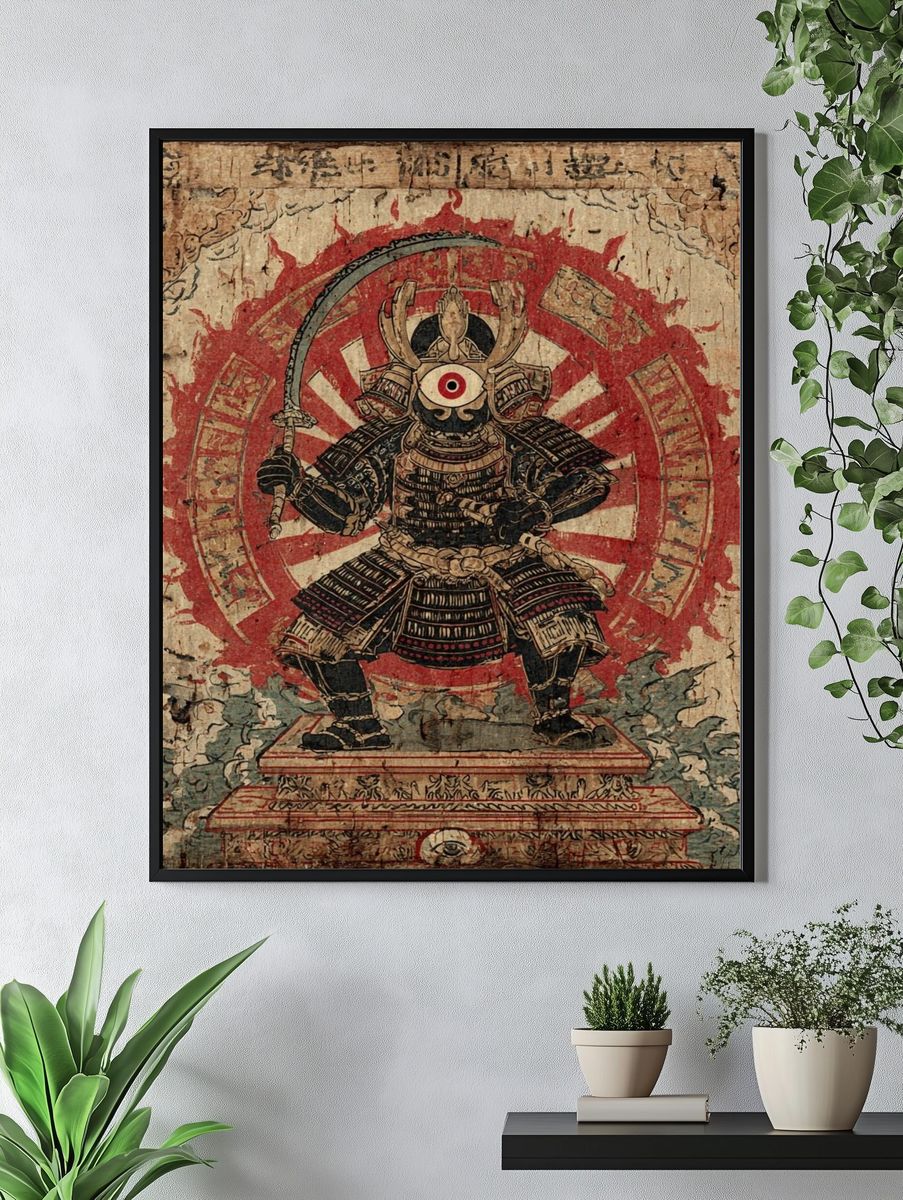 Samurai Warrior — Vintage Print. — room view 4