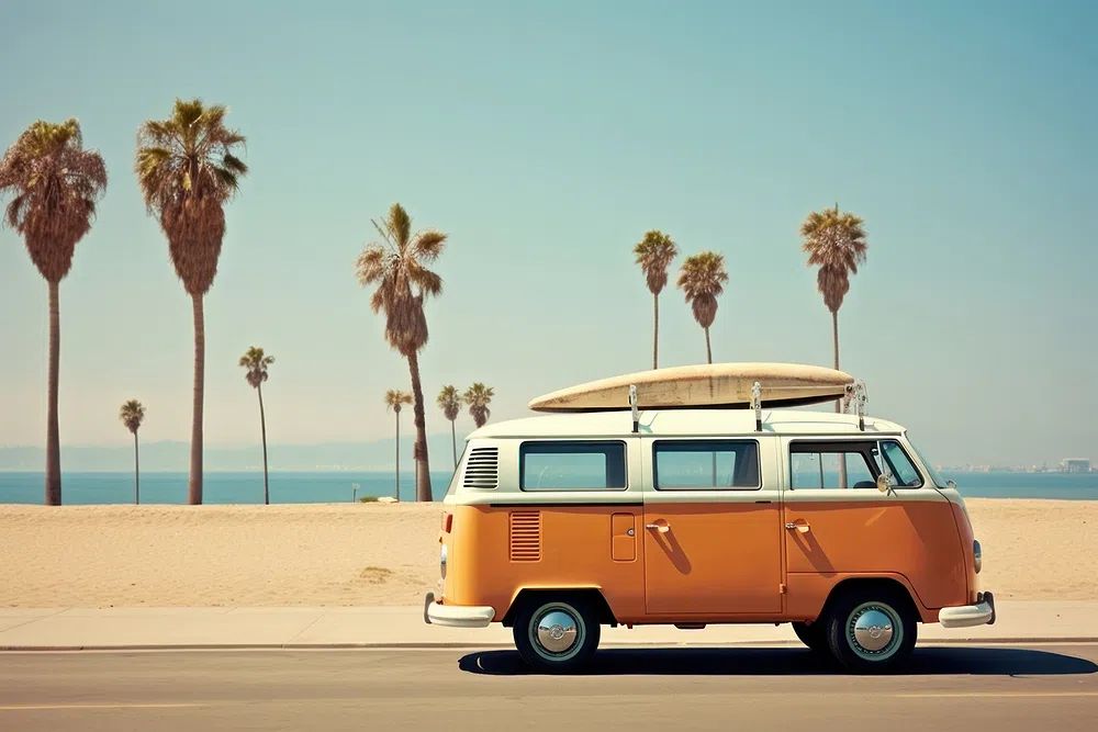 Vintage Surf Van — Retro Print. poster detail