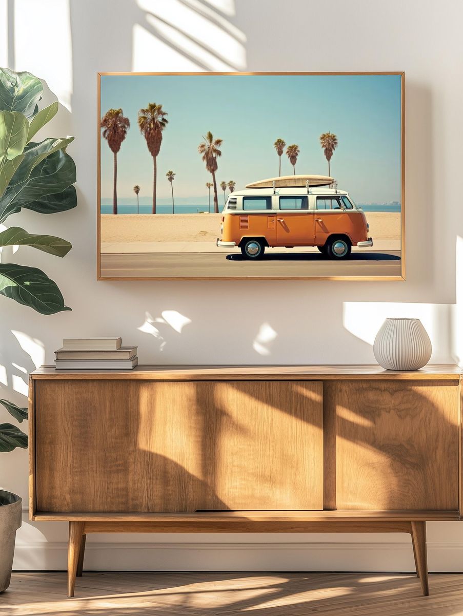 Vintage Surf Van — Retro Print. — room view 3