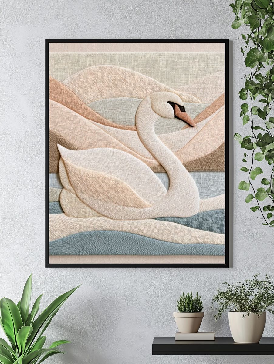 Swan Lake Textile Poster. — room view 4
