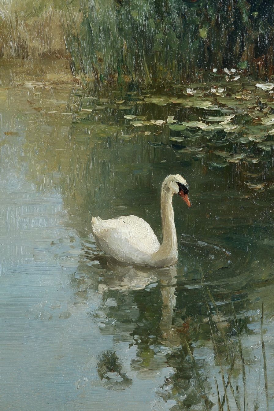 Elegant Swan on Water — Fine Art Print. poster detail