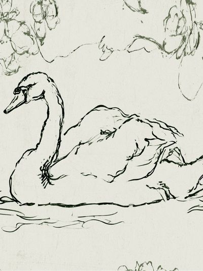 Swan Line Art Poster.
