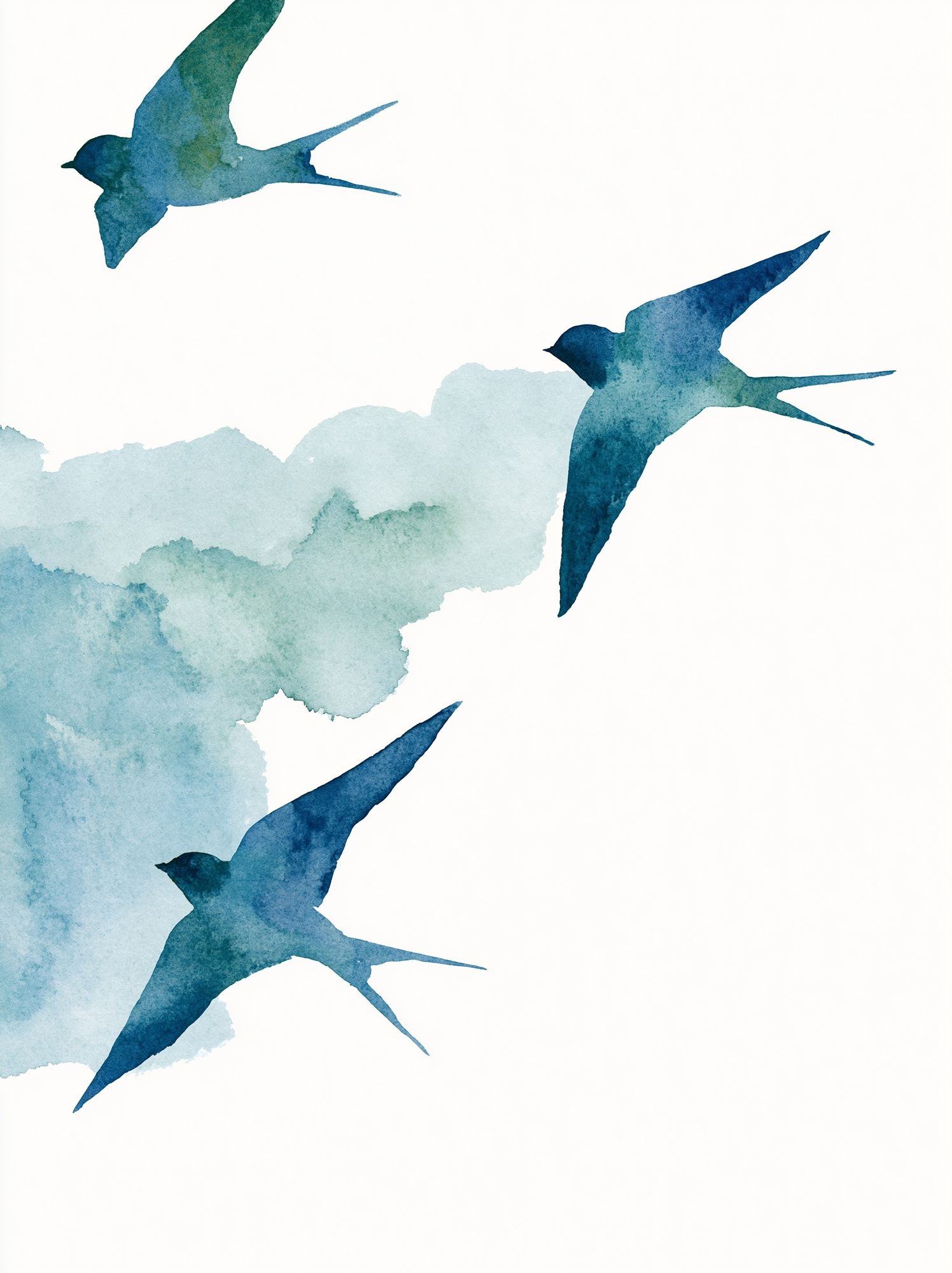 Swallow Flight Watercolor Poster. poster — illustration art