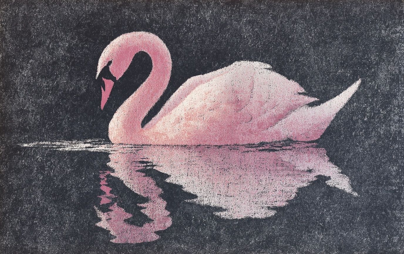 Pink Swan Reflection Poster. poster detail