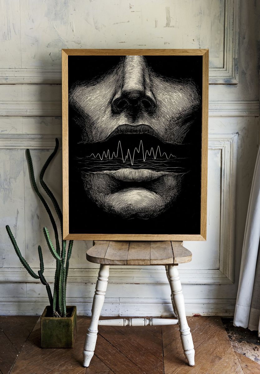 Sound Waves — Illustration Print. — room view 1