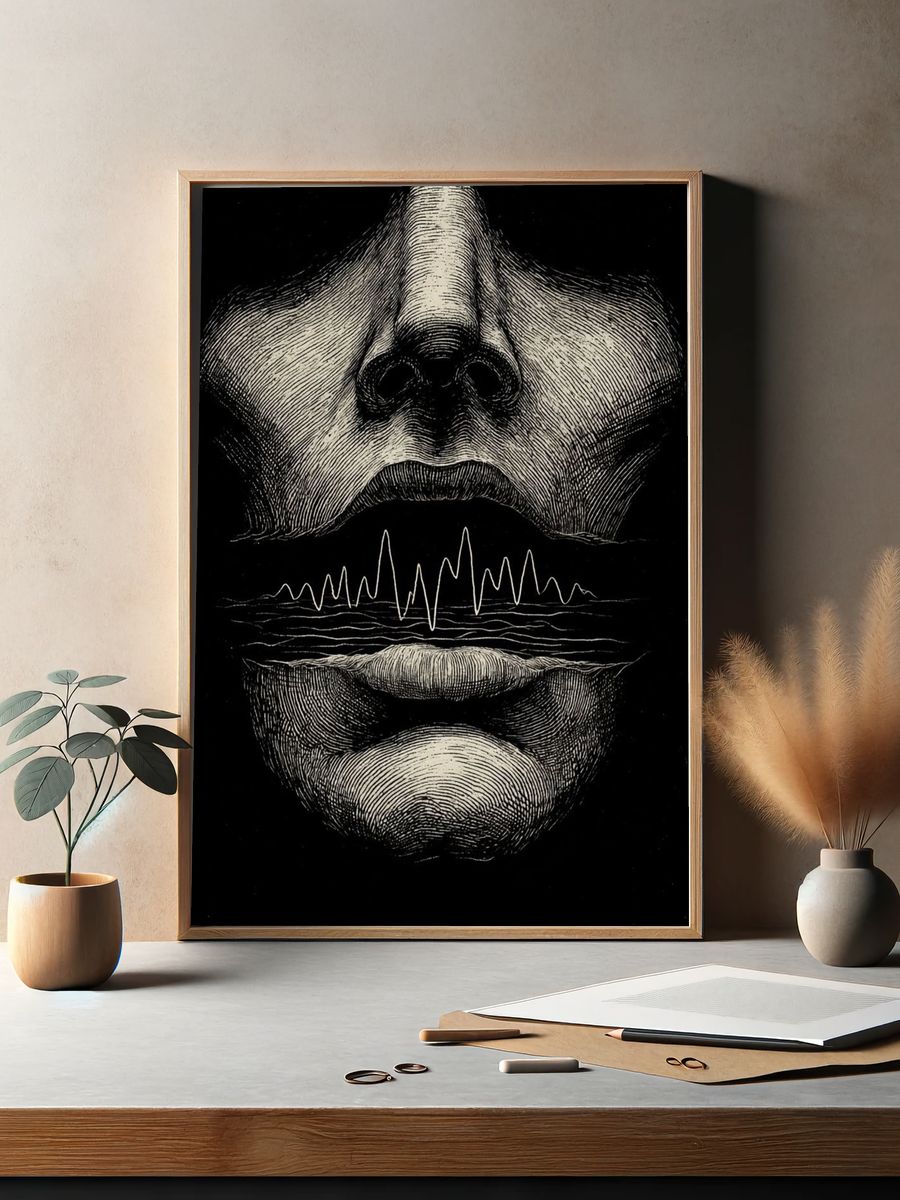 Sound Waves — Illustration Print. — room view 2