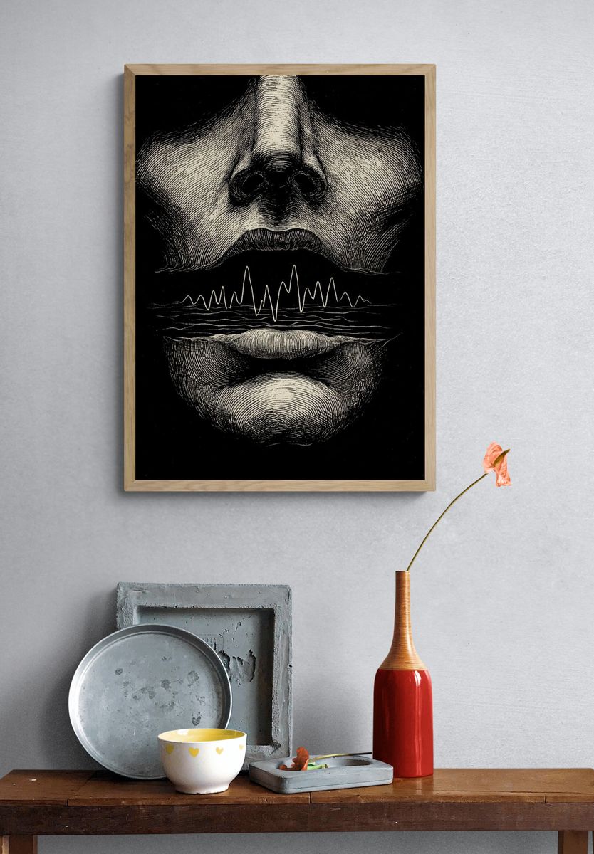 Sound Waves — Illustration Print. — room view 3
