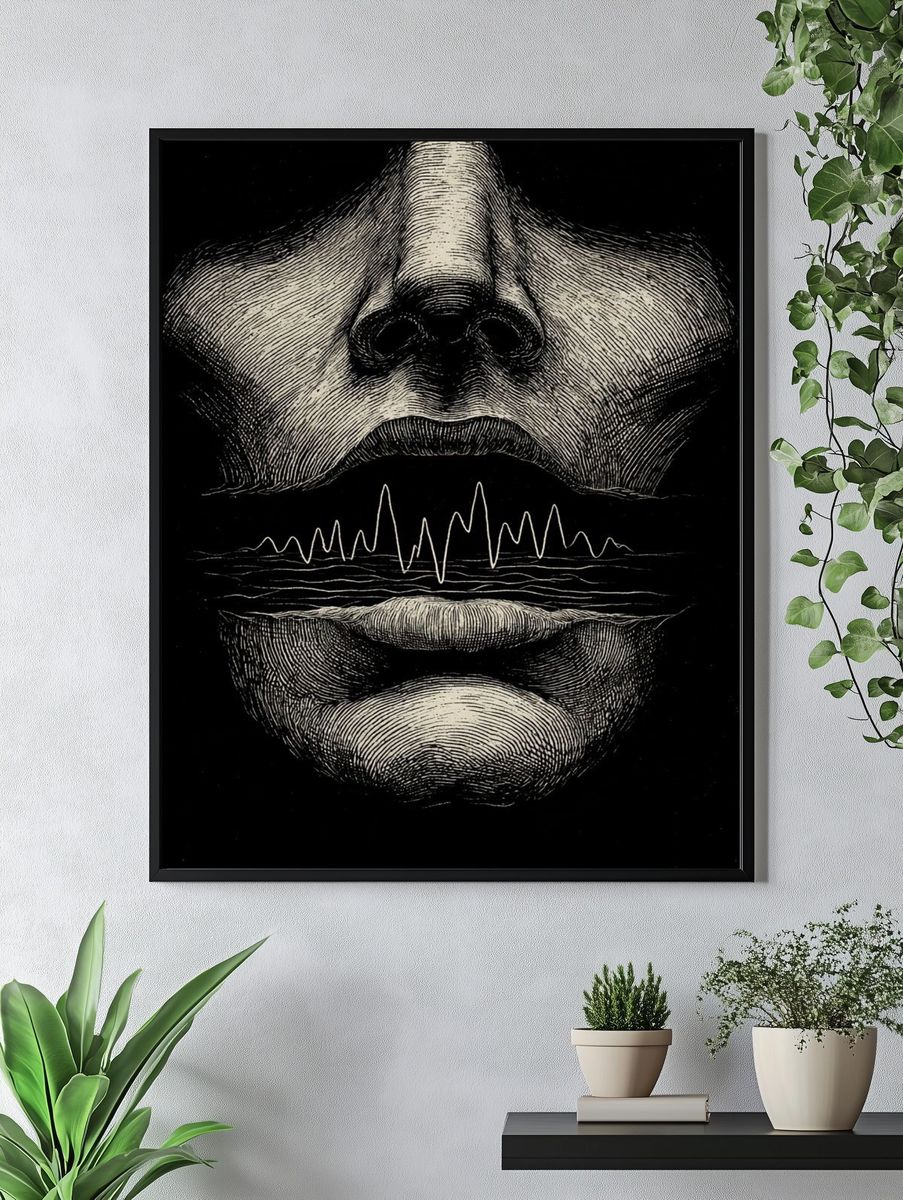 Sound Waves — Illustration Print. — room view 4