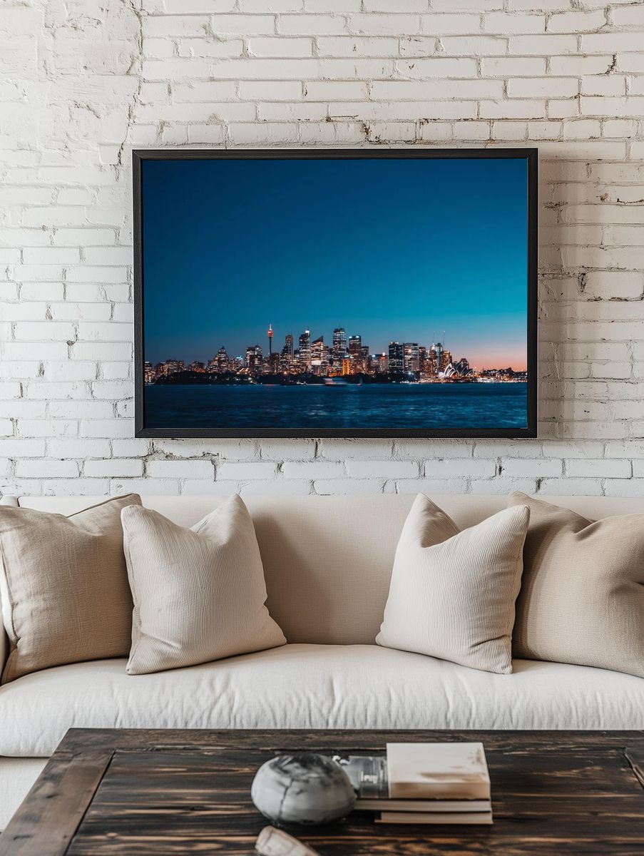 Sydney Skyline at Dusk — Photography Print. — room view 1