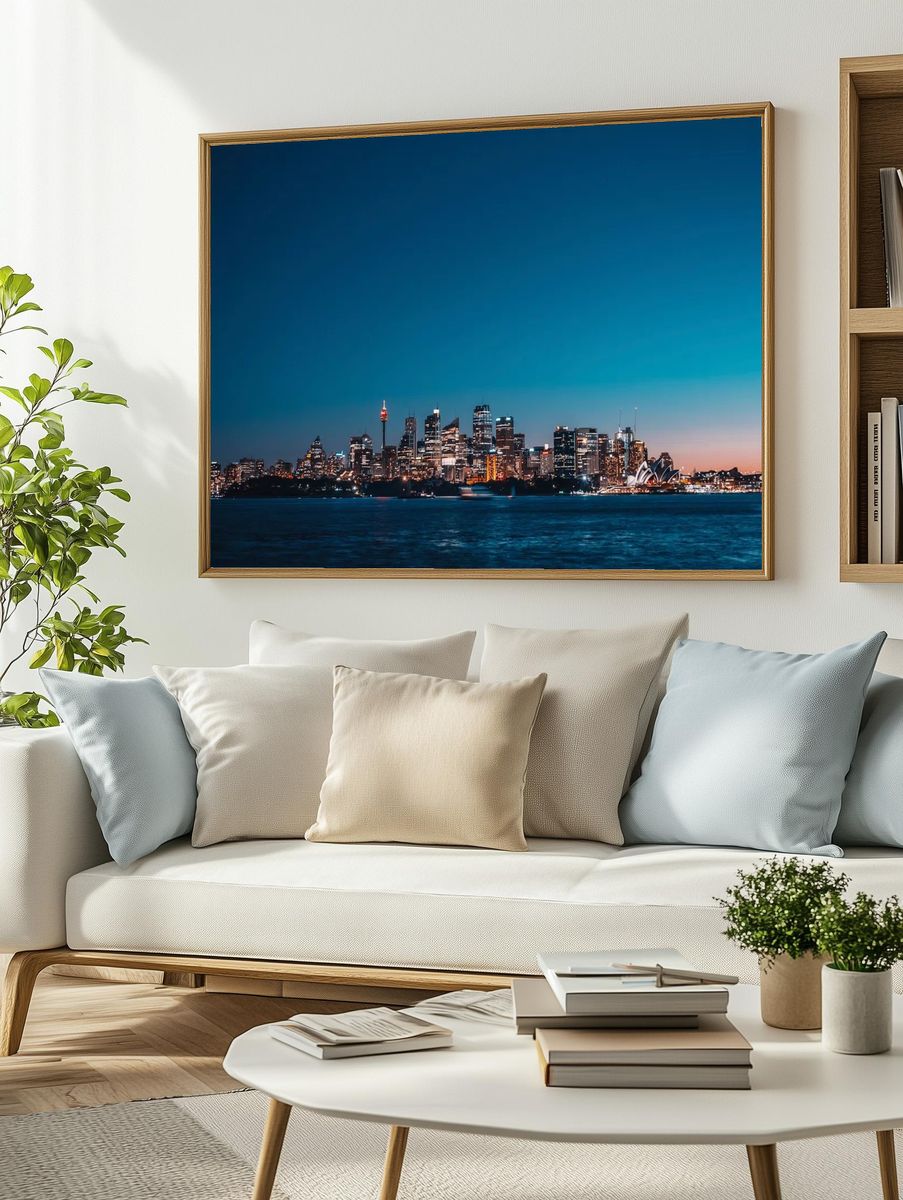 Sydney Skyline at Dusk — Photography Print. — room view 2