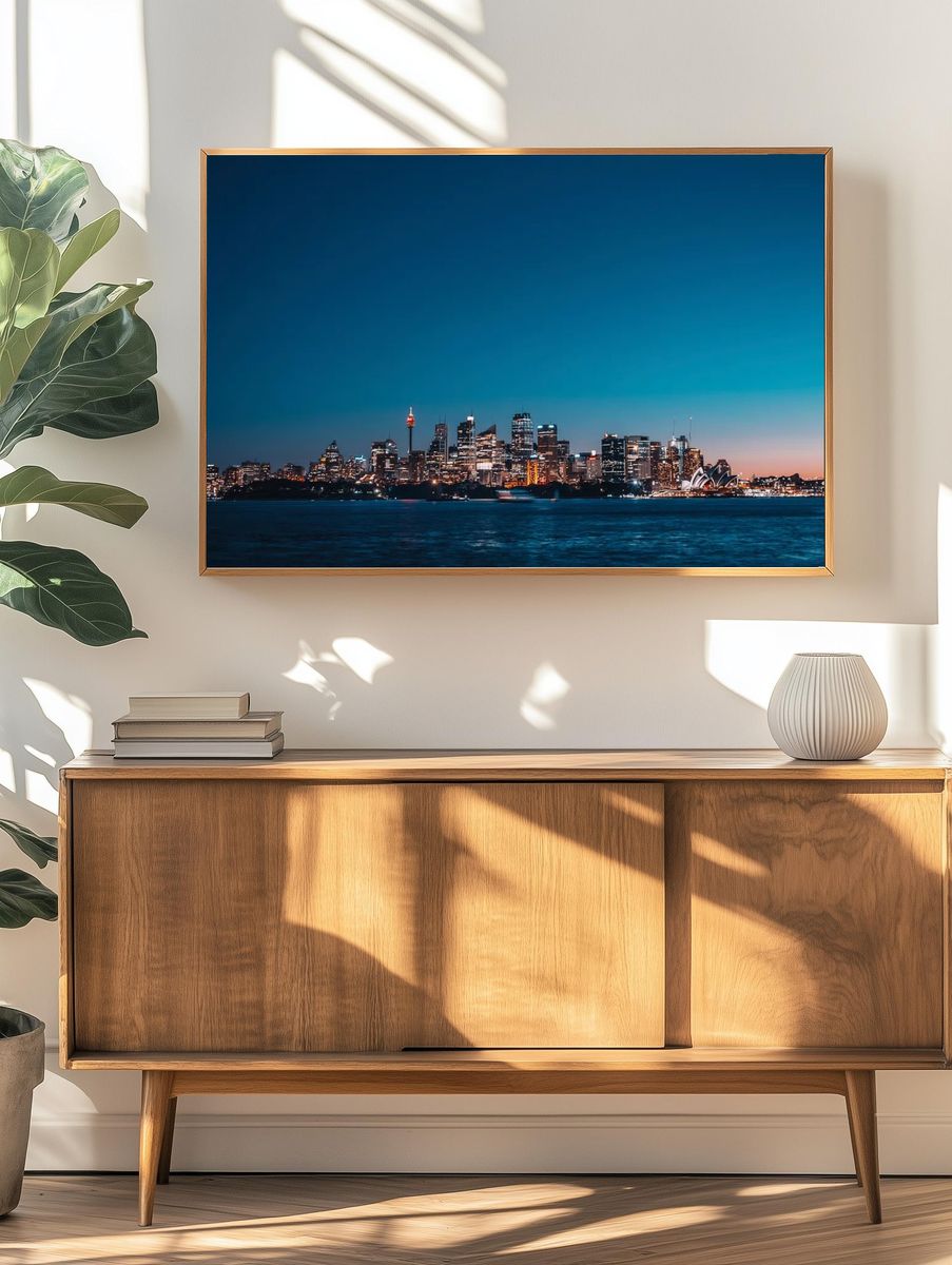 Sydney Skyline at Dusk — Photography Print. — room view 3