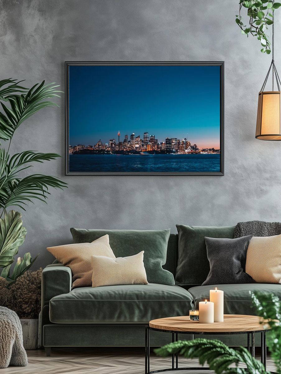 Sydney Skyline at Dusk — Photography Print. — room view 4