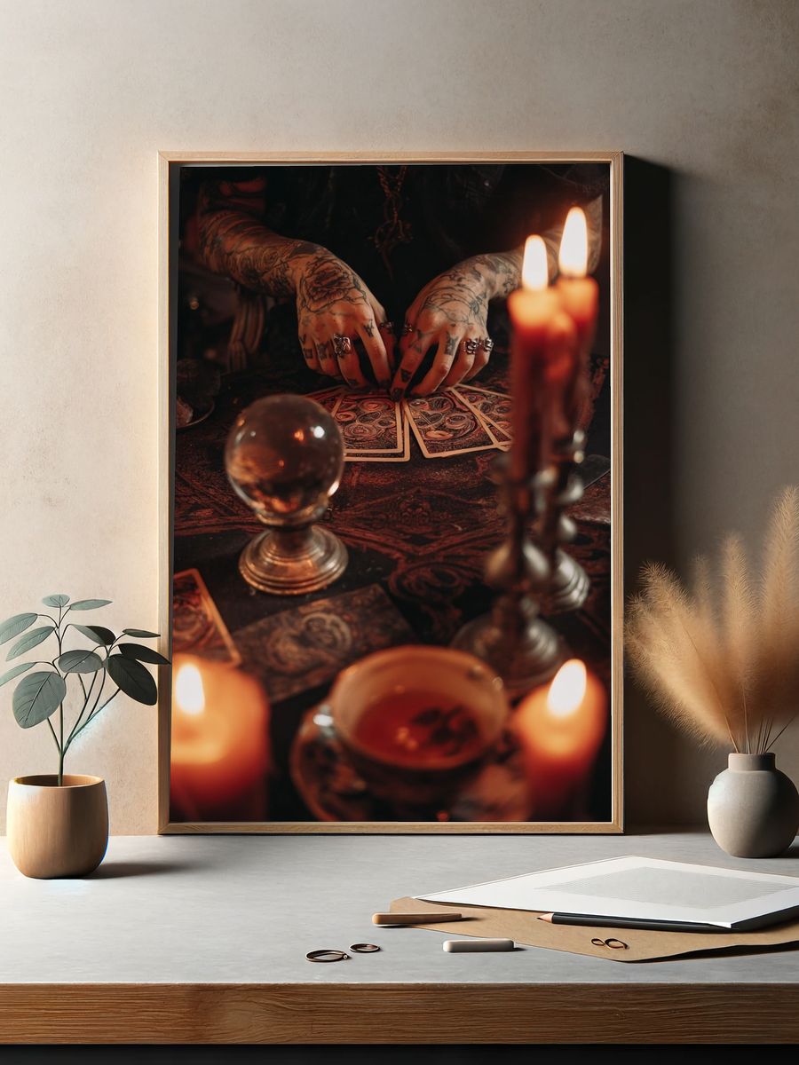 Tarot Reading Candlelight Poster. — room view 2