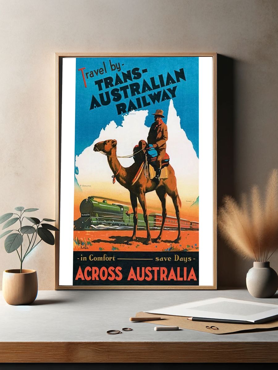 Trans-Australian Railway Vintage Travel Poster. — room view 2