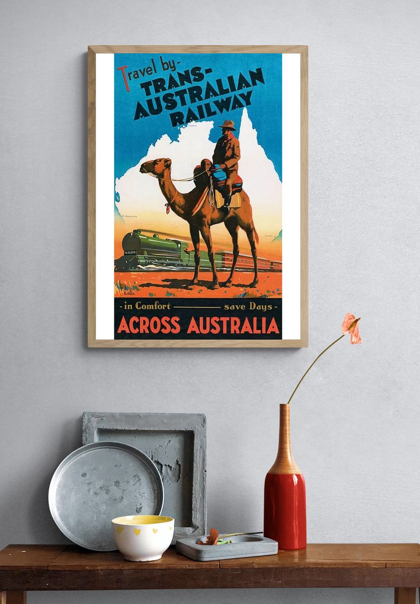 Trans-Australian Railway Vintage Travel Poster. — room view 3