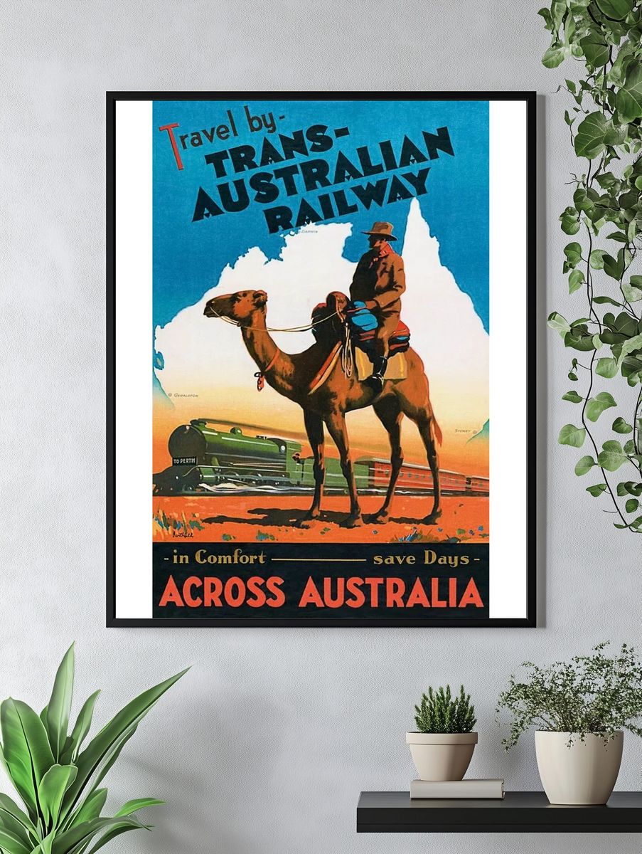 Trans-Australian Railway Vintage Travel Poster. — room view 4