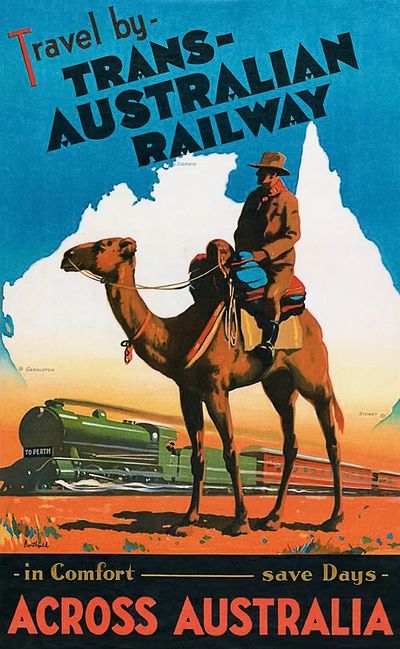 Trans-Australian Railway Vintage Travel Poster. poster