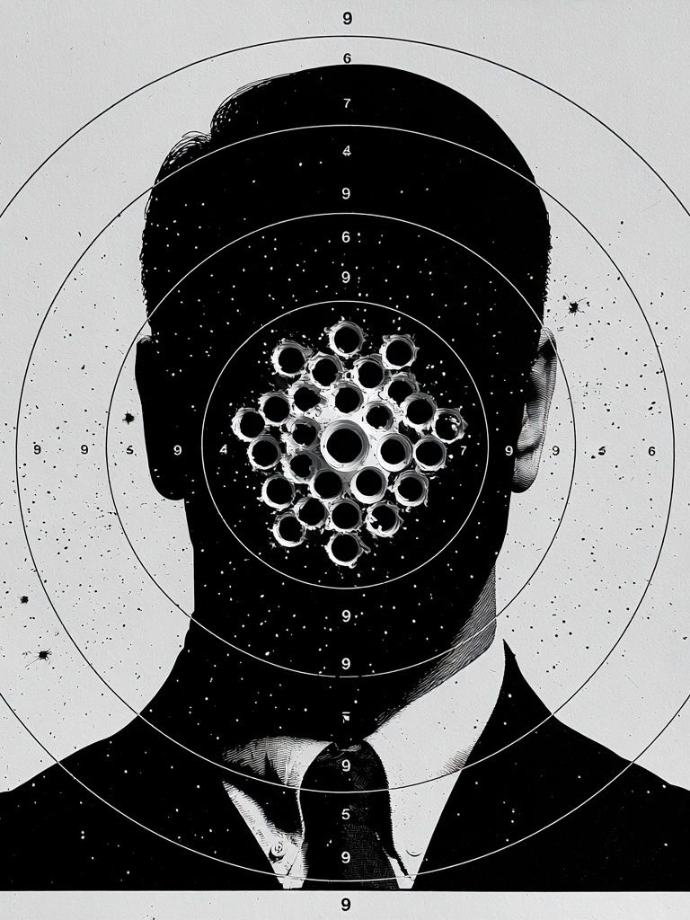 Targeted Man Silhouette Print. poster detail
